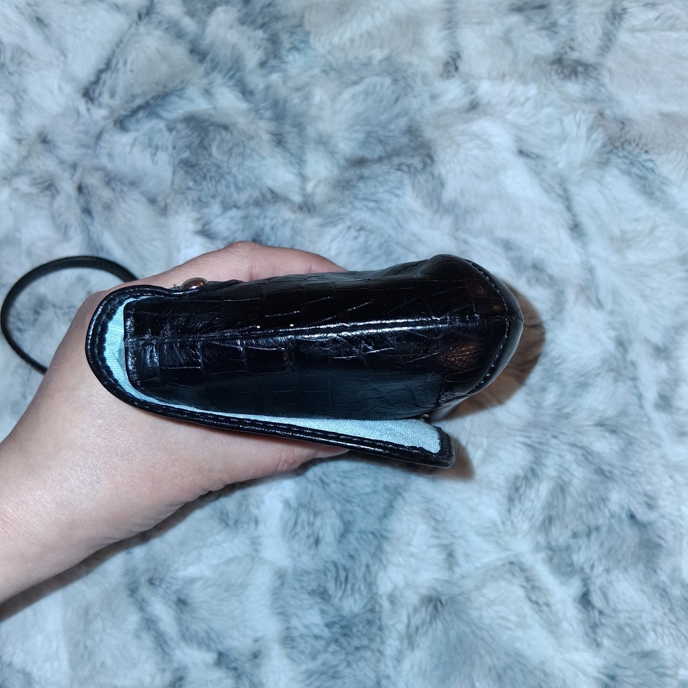 Coach Black Croc-embrossed Clutch Wristlet - Picture 2 of 8